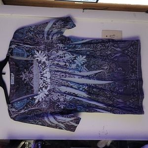 Tie-dyed and patterned top